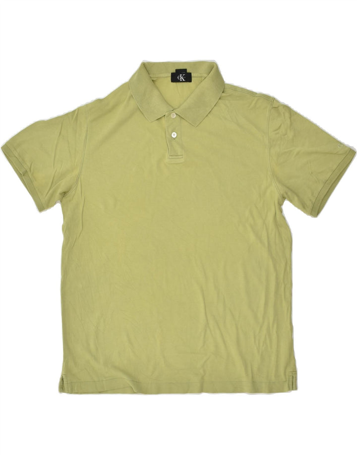 CALVIN KLEIN Mens Polo Shirt Medium Green Cotton | Vintage Calvin Klein | Thrift | Second-Hand Calvin Klein | Used Clothing | Messina Hembry 