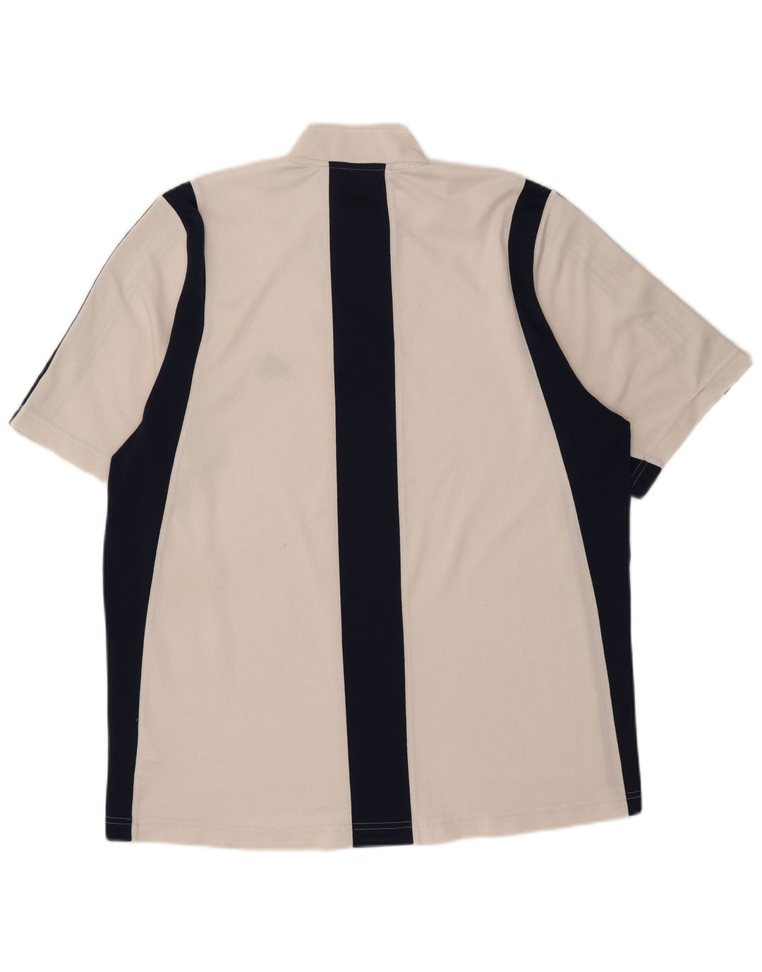 Adidas Mens Zip Neck T-Shirt Top Grande Branco Colorblock Poliéster