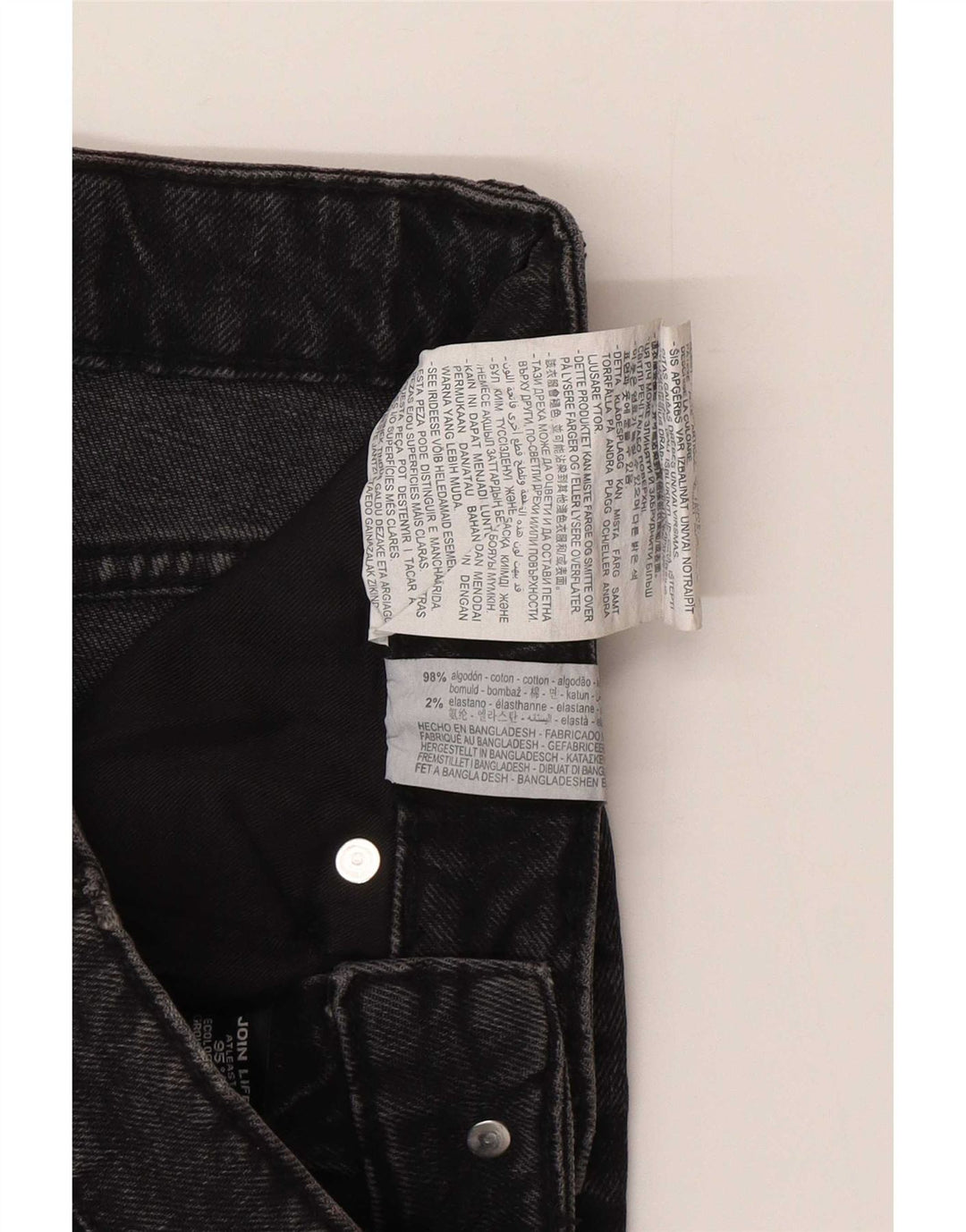 Mini saia jeans feminina Zara pequena W26 algodão cinza