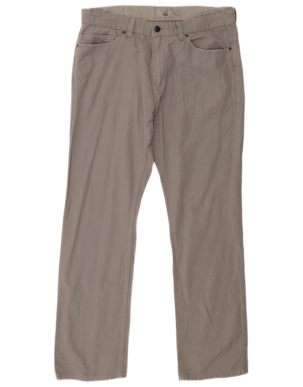 Calça masculina reta casual Marks & Spencer W34 L31 algodão cinza