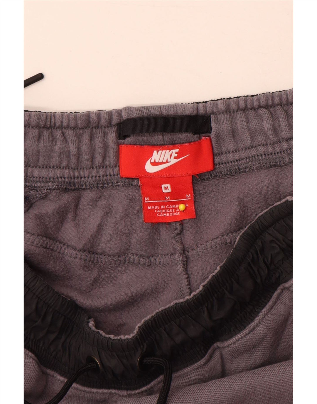 Calça de treino masculina Nike Joggers cinza médio algodão colorblock