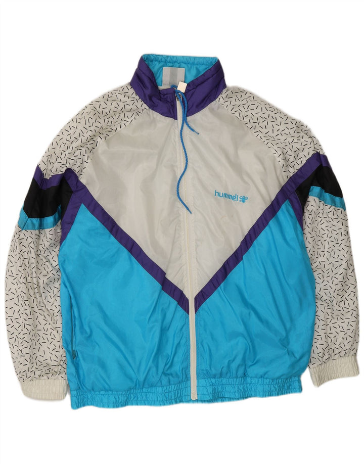HUMMEL Jaqueta masculina de agasalho XL azul Colourblock Nylon