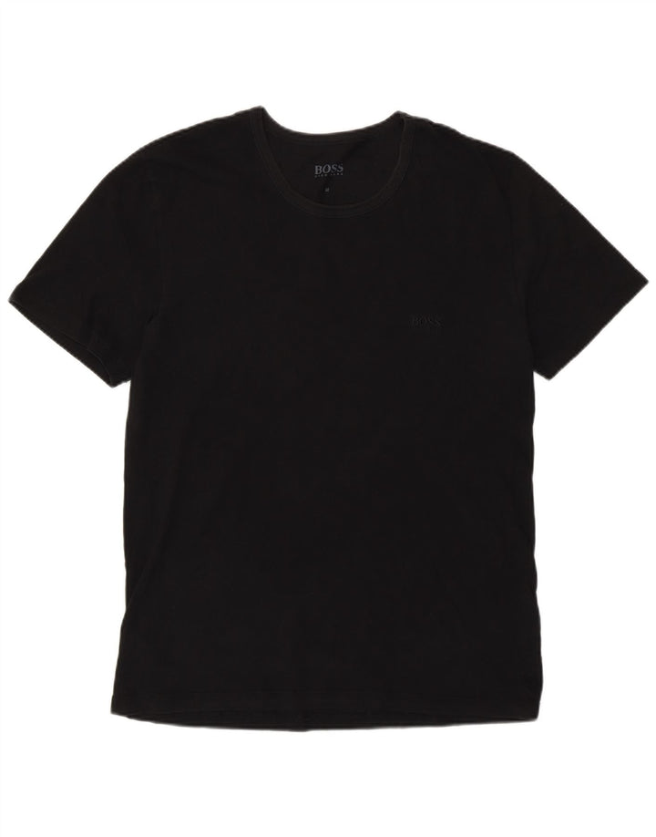 Camiseta masculina Hugo Boss Top médio algodão preto