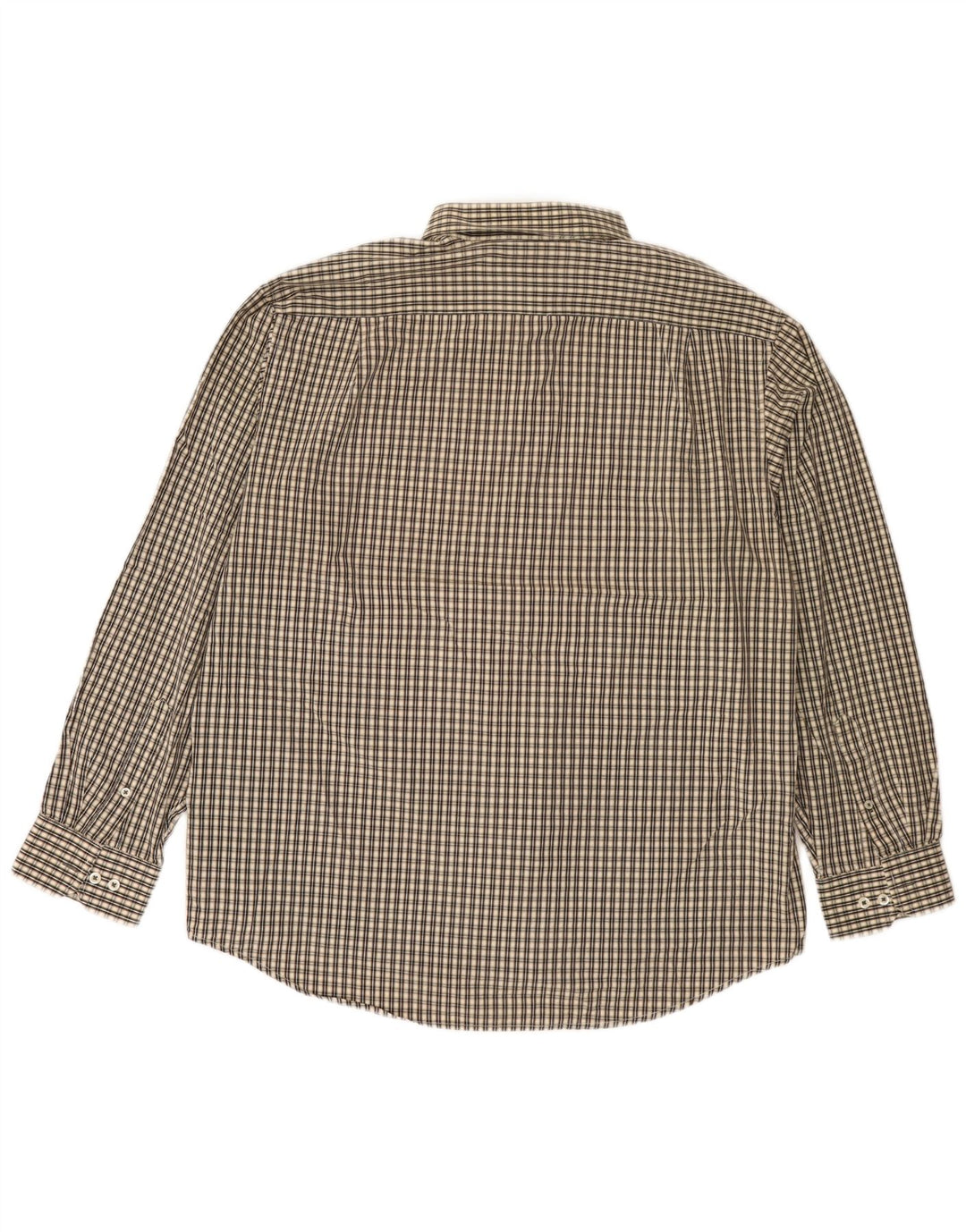 Camisa masculina Izod Easy Care XL bege algodão guingão