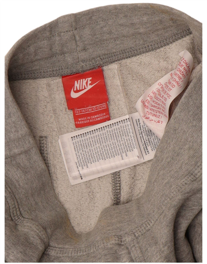 NIKE Boys Tracksuit Trousers Joggers 10-11 Years Medium Grey Cotton