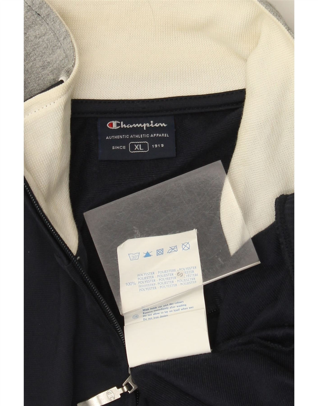 Champion Mens Treino Top Jaqueta XL Azul Marinho Colourblock Poliéster