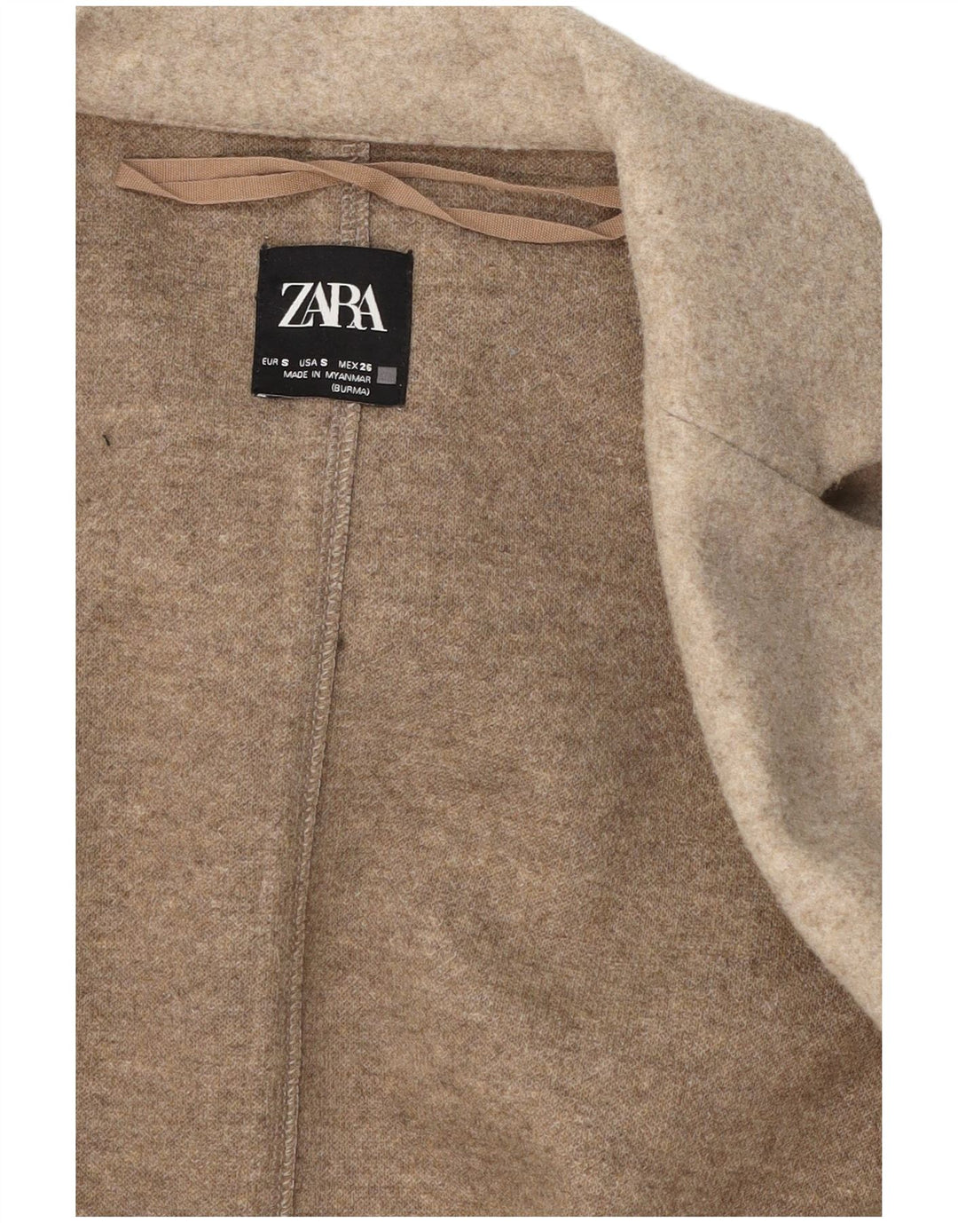 Zara Womens Open Oversized Blazer Jacket Reino Unido 10 Pequeno Bege