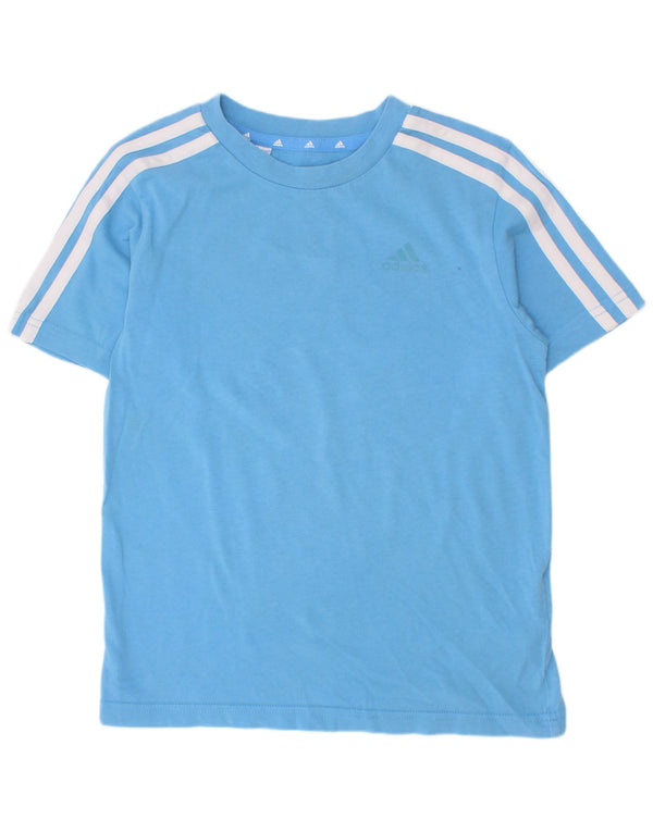 Camiseta Adidas Meninos Top 7-8 Anos Algodão Azul