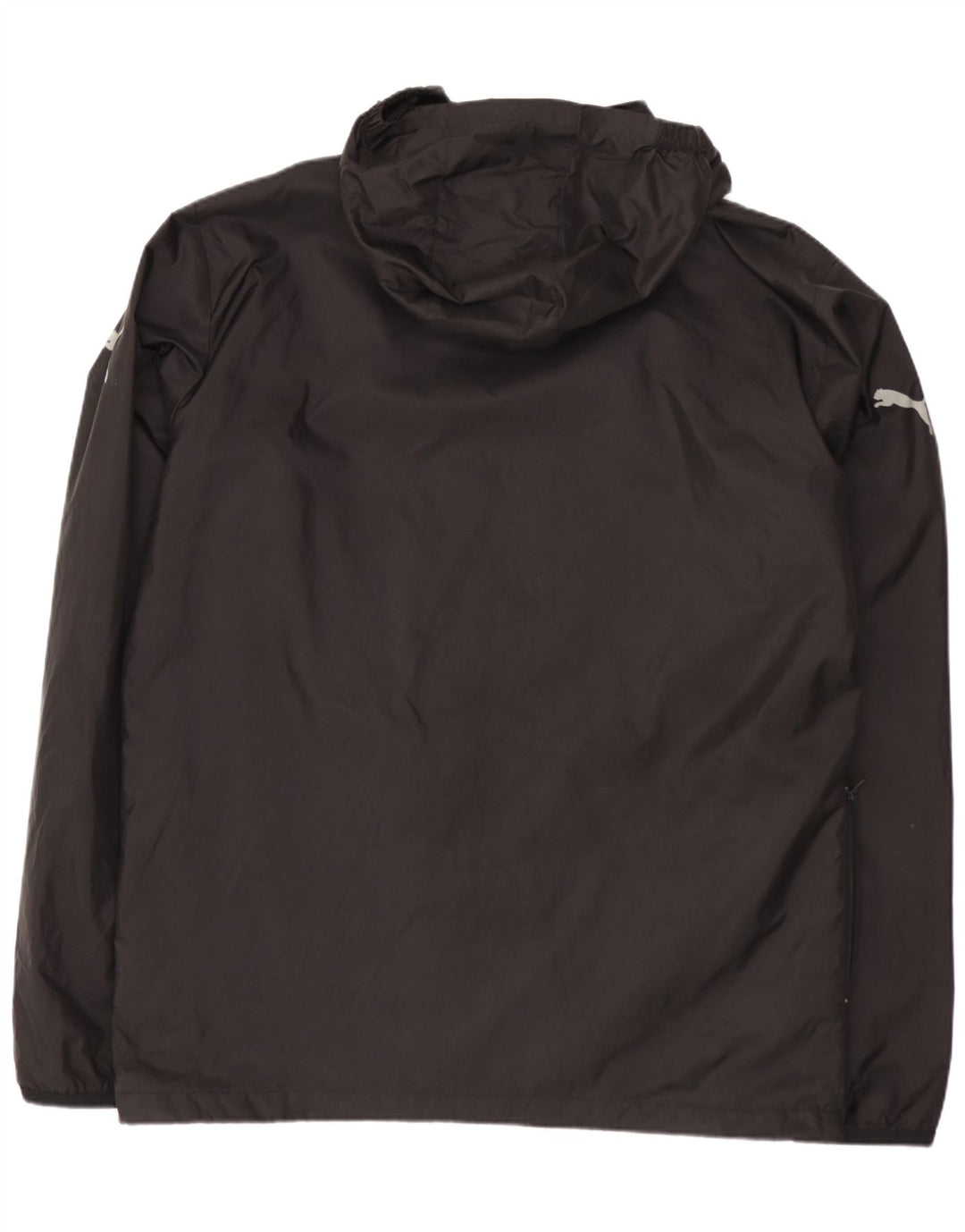 Jaqueta de chuva masculina Puma com capuz UK 40 grande nylon preto