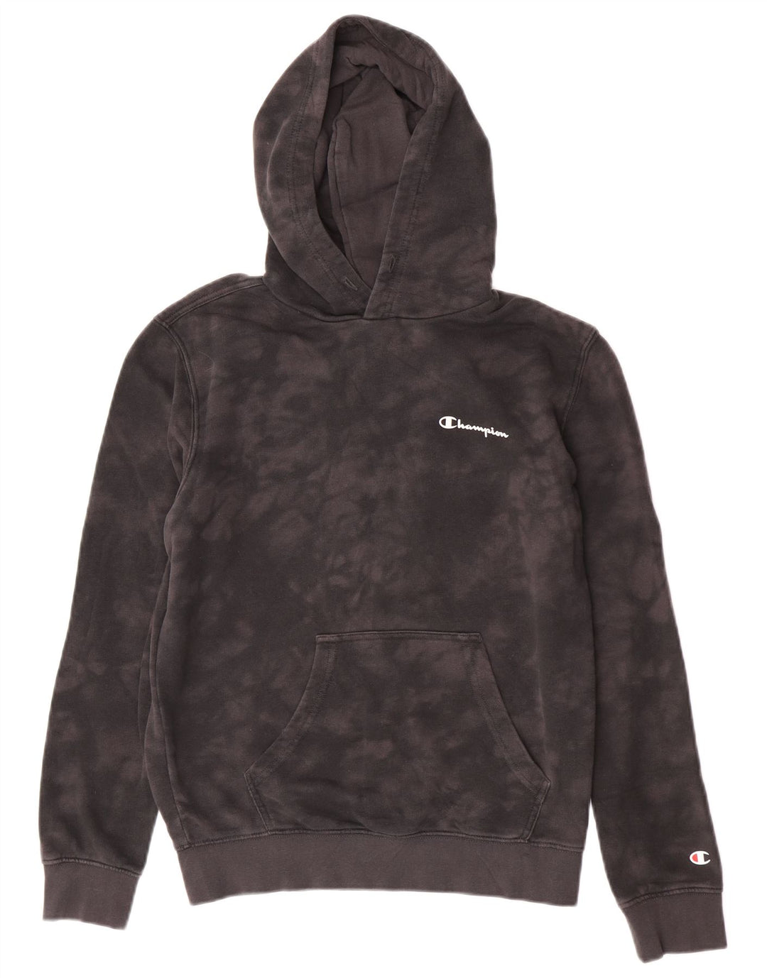 Jumper com capuz feminino Champion UK 14 cinza médio tie-dye algodão