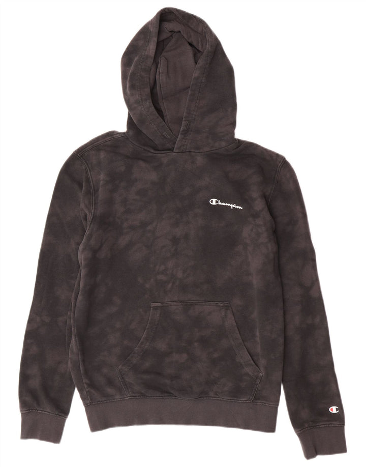 Jumper com capuz feminino Champion UK 14 cinza médio tie-dye algodão