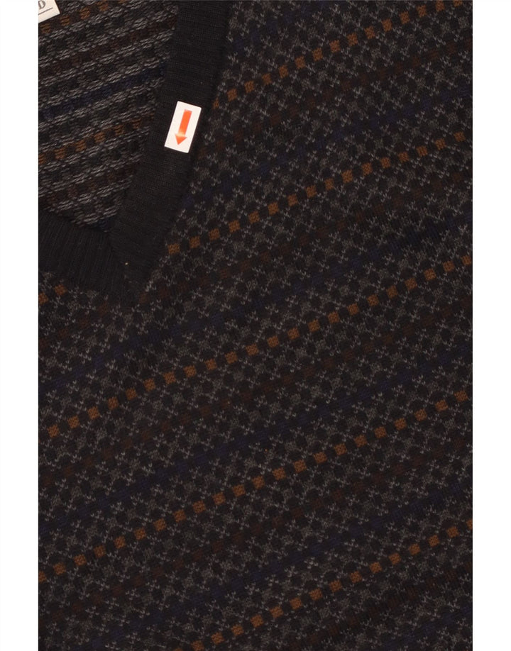 Suéter masculino THOMAS LLOYD com decote em V IT 48 listrado azul marinho médio