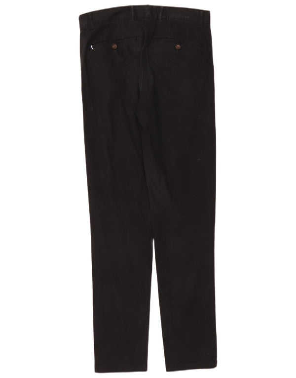 Crew Clothing Mens Slim Fit Chino Calças W34 L34 Algodão Preto