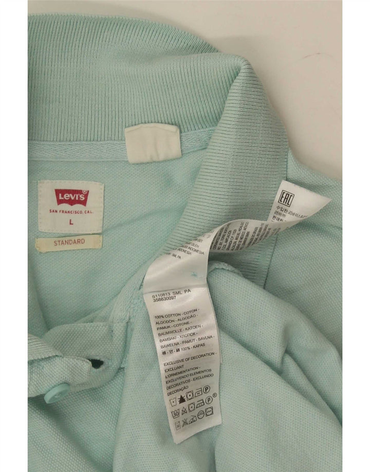 Camisa polo masculina padrão Levi's grande algodão turquesa