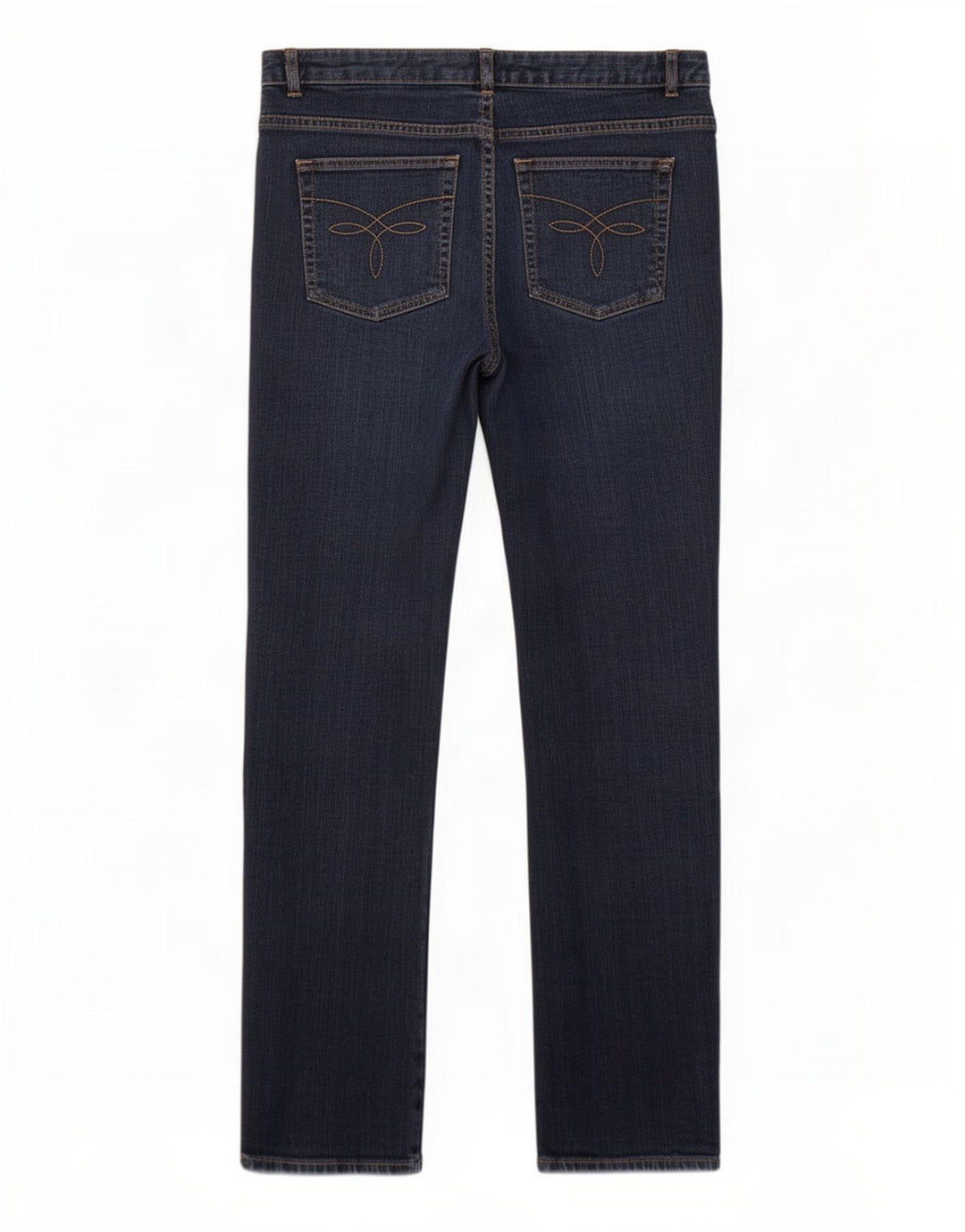 Calça jeans reta feminina Chaps US 12 grande W36 L32 azul marinho algodão