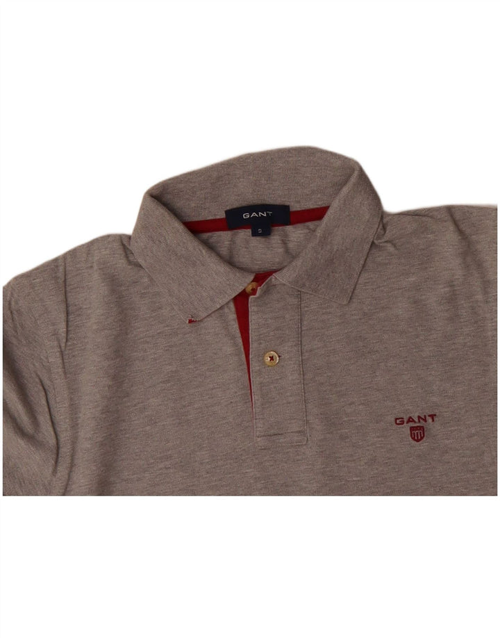 Camisa polo masculina GANT pequena cinza algodão