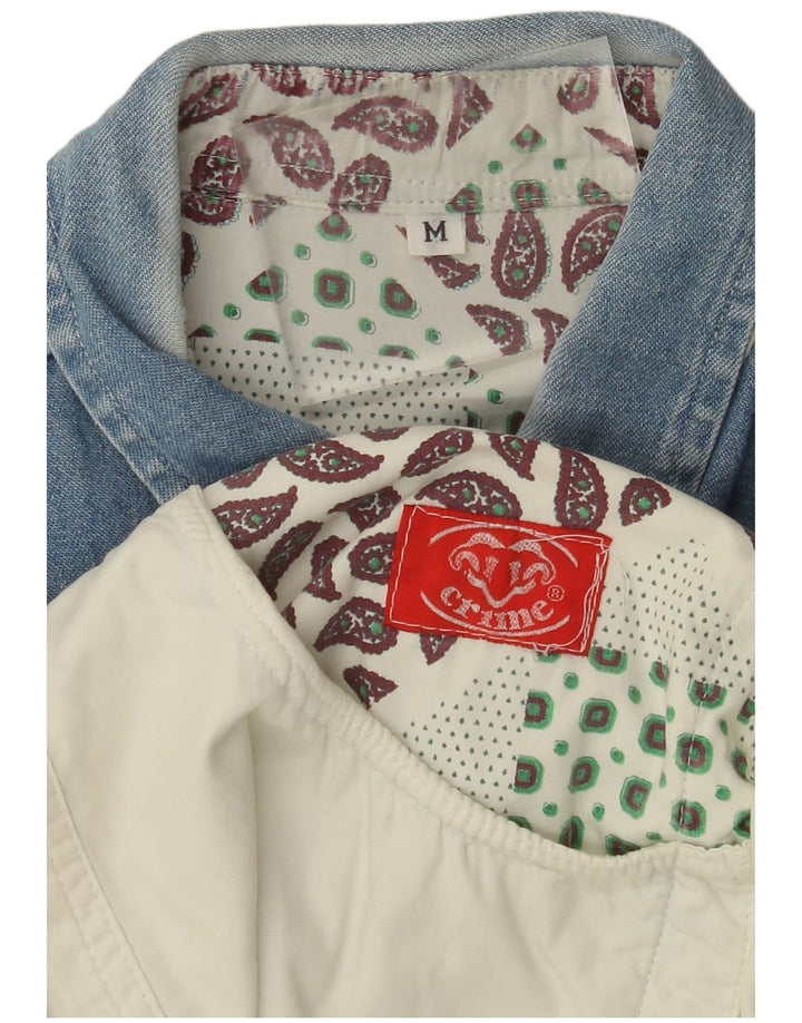 Camisa masculina VINTAGE em bloco colorido bege médio