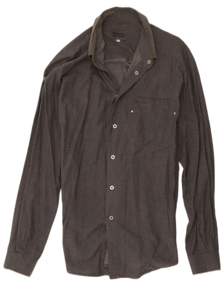 Camisa masculina Versace cinza médio