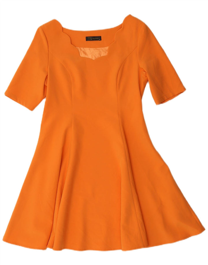 Vestido vintage feminino linha A UK 12 médio laranja