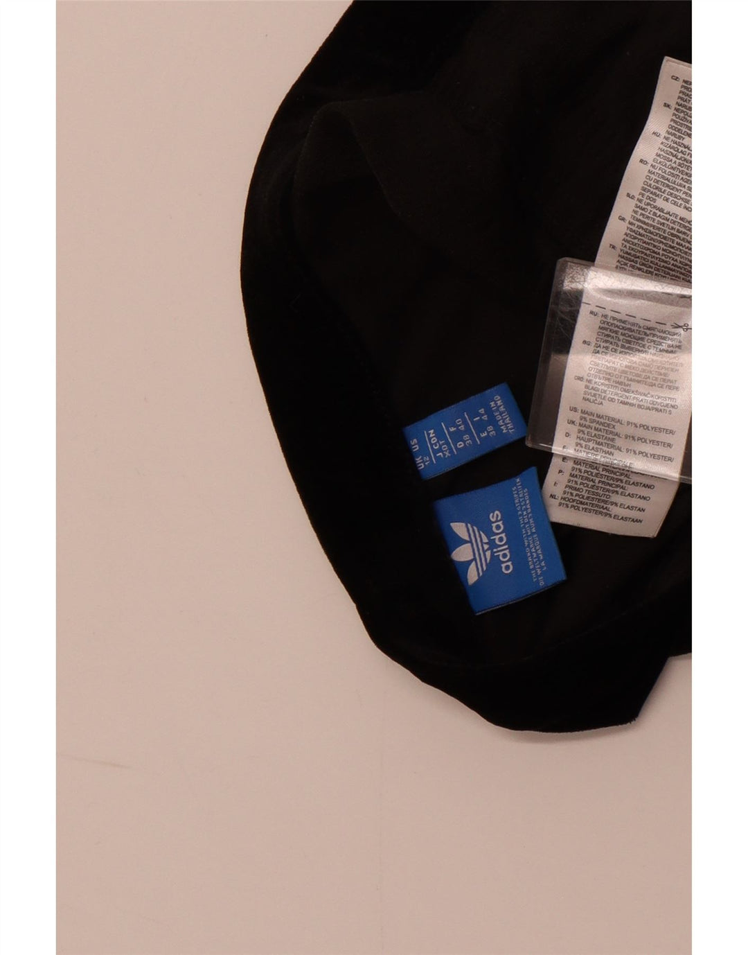 ADIDAS Womens Velour Leggings UK 12 Médio Preto Poliéster