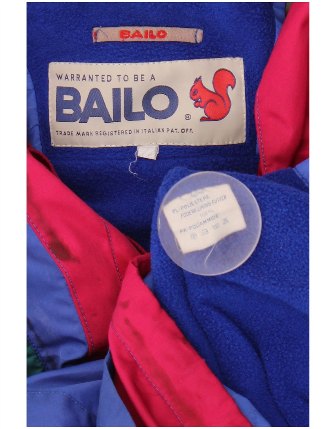 Jaqueta masculina Bailo com capuz Anorak Ski UK 36 pequeno bloco colorido multicolorido