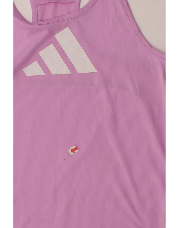 ADIDAS Womens Graphic Vest Top UK 12 Medium Pink Vintage Adidas and Second-Hand Adidas from Messina Hembry 