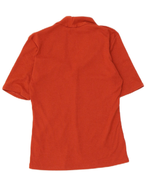 Zara Blusa Feminina Top UK 8 Pequena Laranja