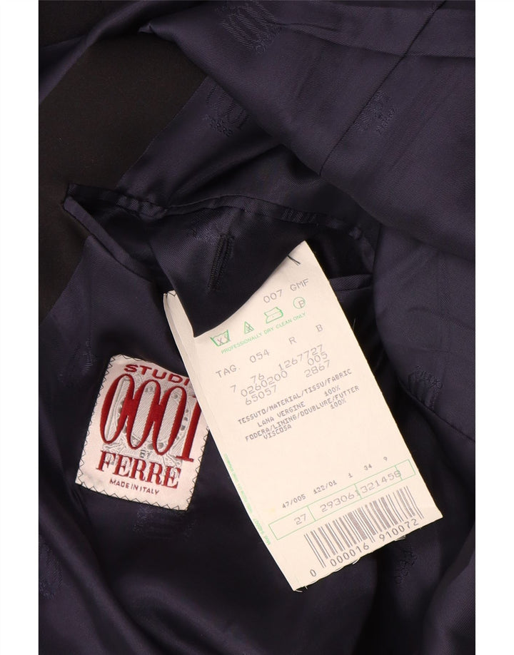 Jaqueta Blazer Masculina Ferre com 1 Botão IT 54 2XL Lã Virgem Azul Marinho