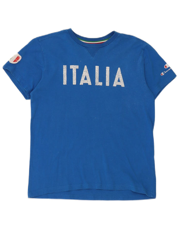 Camiseta Champion Boys Italia Graphic Top 11-12 Anos Grande Azul