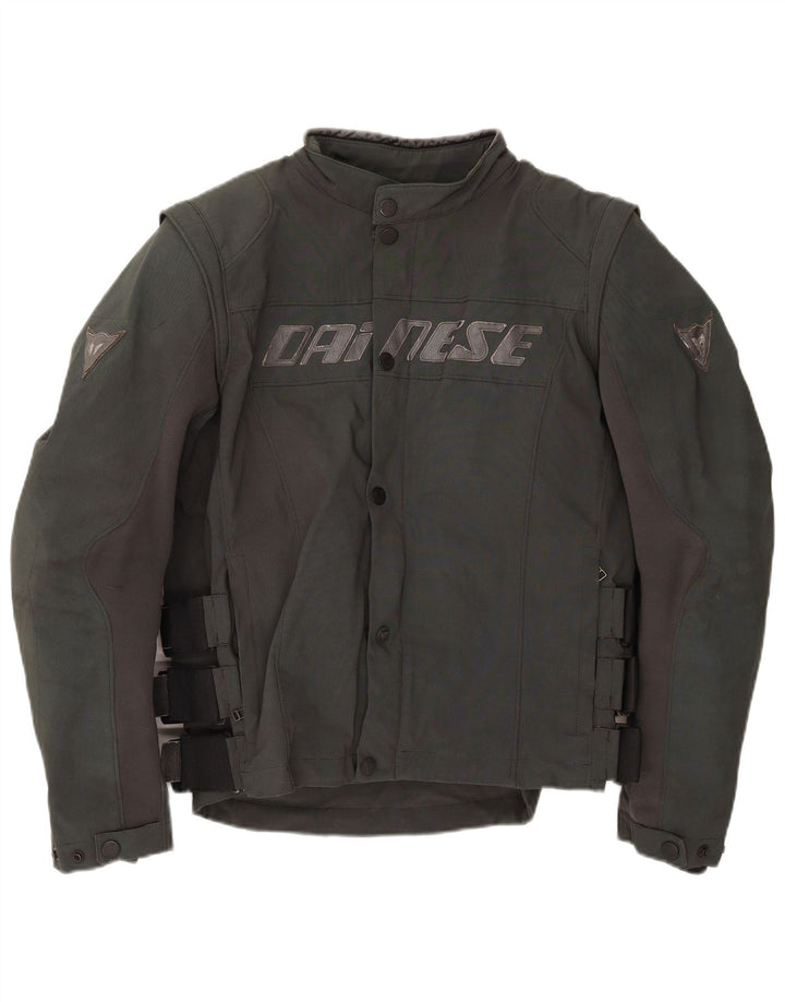Jaqueta masculina Dainese Graphic Racer IT 52 grande bloco colorido cinza nylon