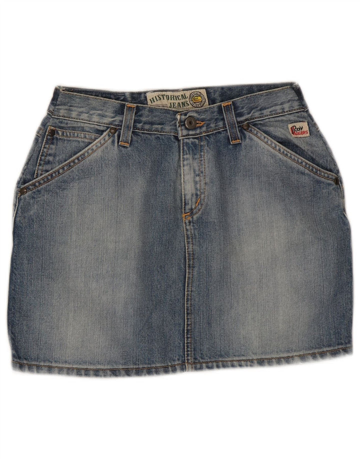 Mini saia jeans feminina Roy Rogers W29 algodão azul médio