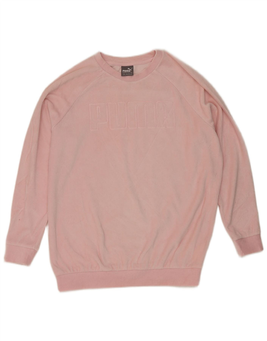 Puma feminino gráfico oversized moletom jumper Reino Unido 14 grande algodão rosa