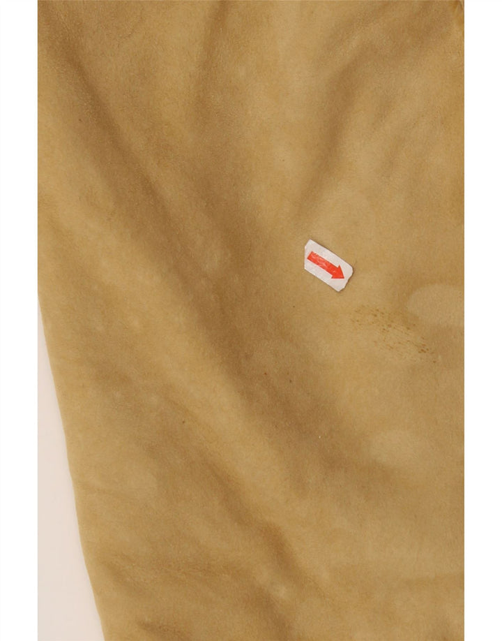 Casaco feminino VINTAGE de shearling IT 44 couro bege médio