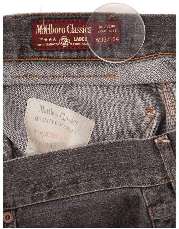MARLBORO CLASSICS Calça jeans reta masculina W33 L29 algodão cinza
