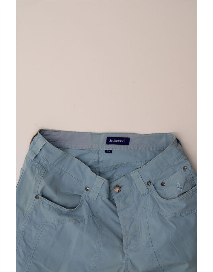 JECKERSON Womens Slim Casual Trousers W34 L34 Blue Cotton Vintage Jeckerson and Second-Hand Jeckerson from Messina Hembry 