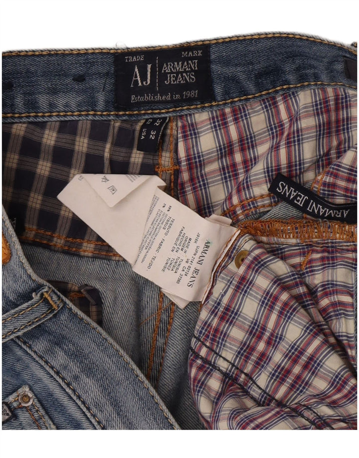 Calça jeans reta masculina Armani W32 L28 algodão azul