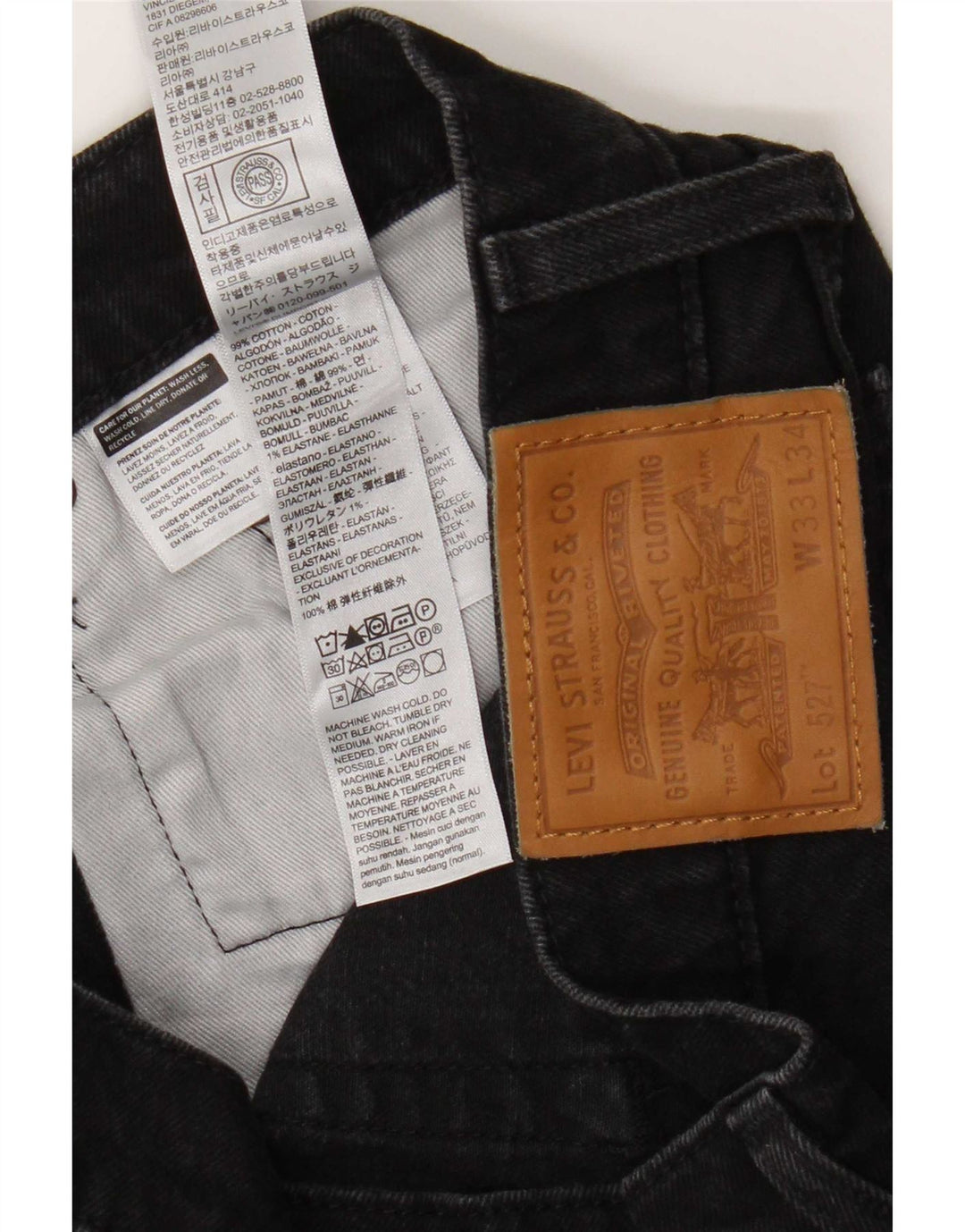 Jeans Levi's 527 Bootcut W33 L34 Preto Algodão