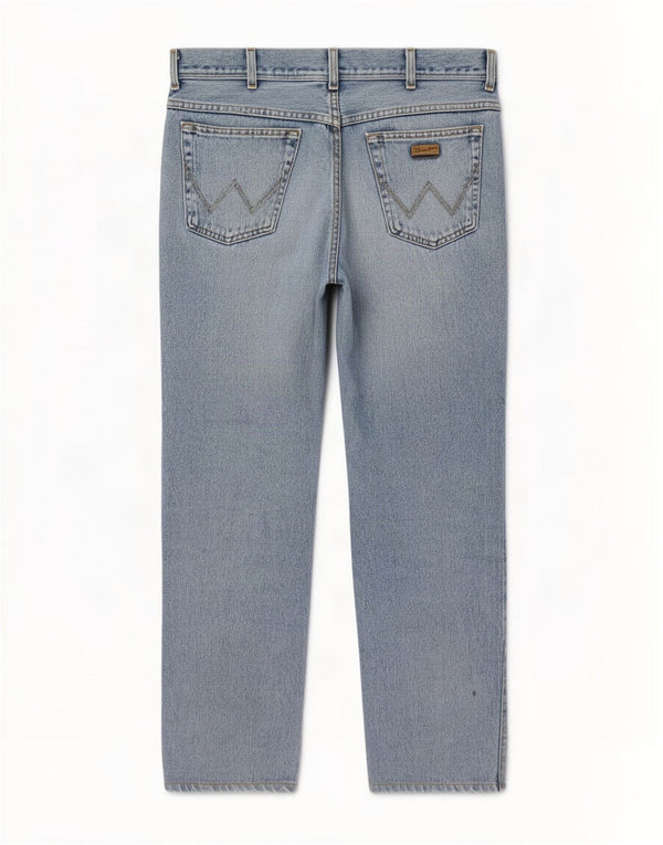 Wrangler Mens Regular Fit Jeans Reta W36 L34 Azul Algodão