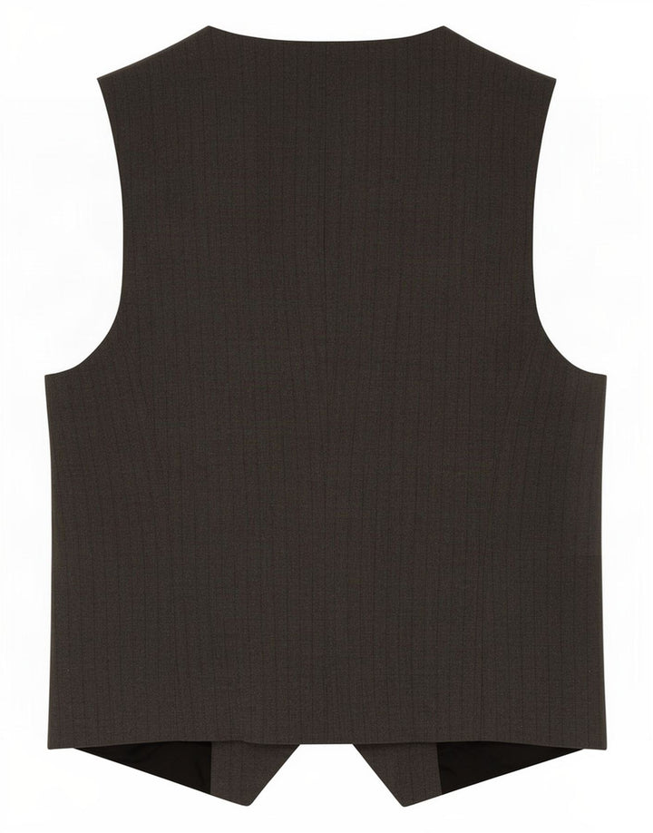 Colete feminino Zara UK 8 pequeno listrado cinza