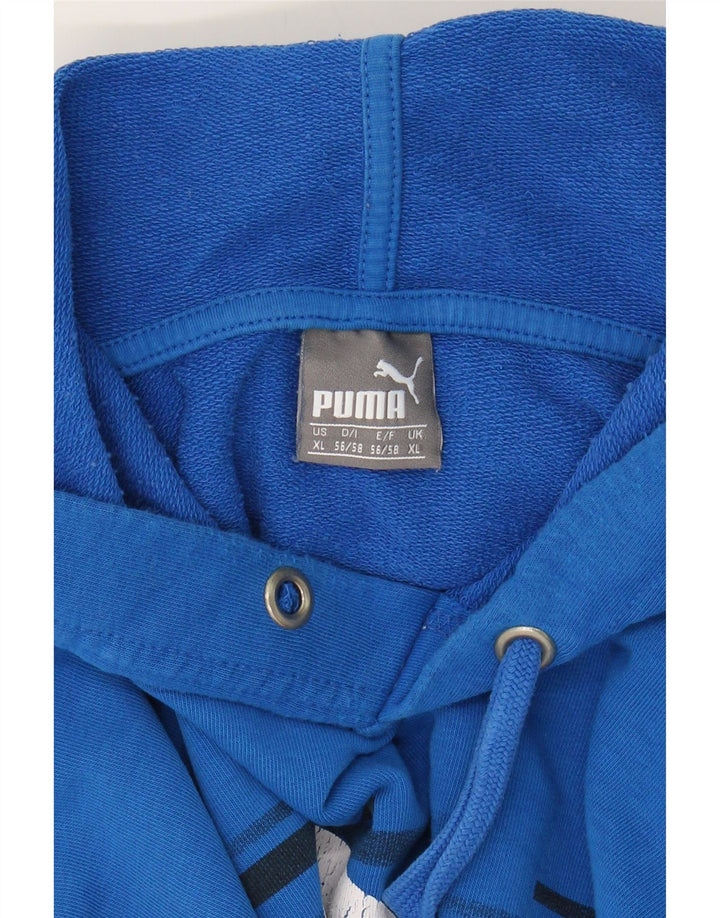 PUMA Mens Graphic Hoodie Jumper XL Blue Cotton Vintage Puma and Second-Hand Puma from Messina Hembry 