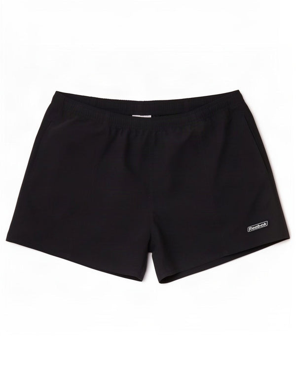 Shorts esportivos femininos Reebok UK 16 grande poliéster azul marinho