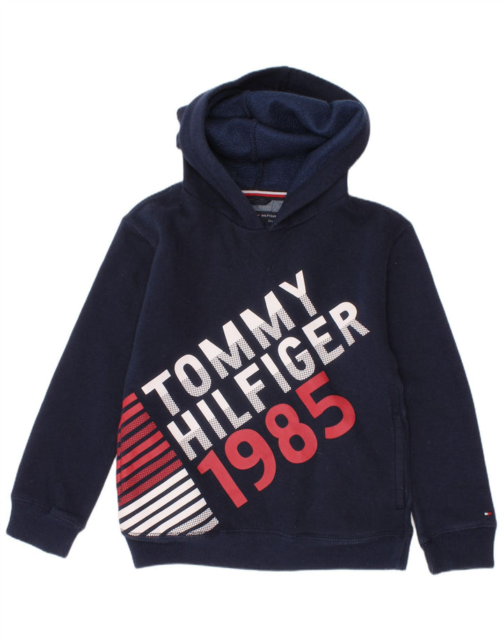 TOMMY HILFIGER Meninos moletom com capuz gráfico 5-6 anos azul marinho algodão