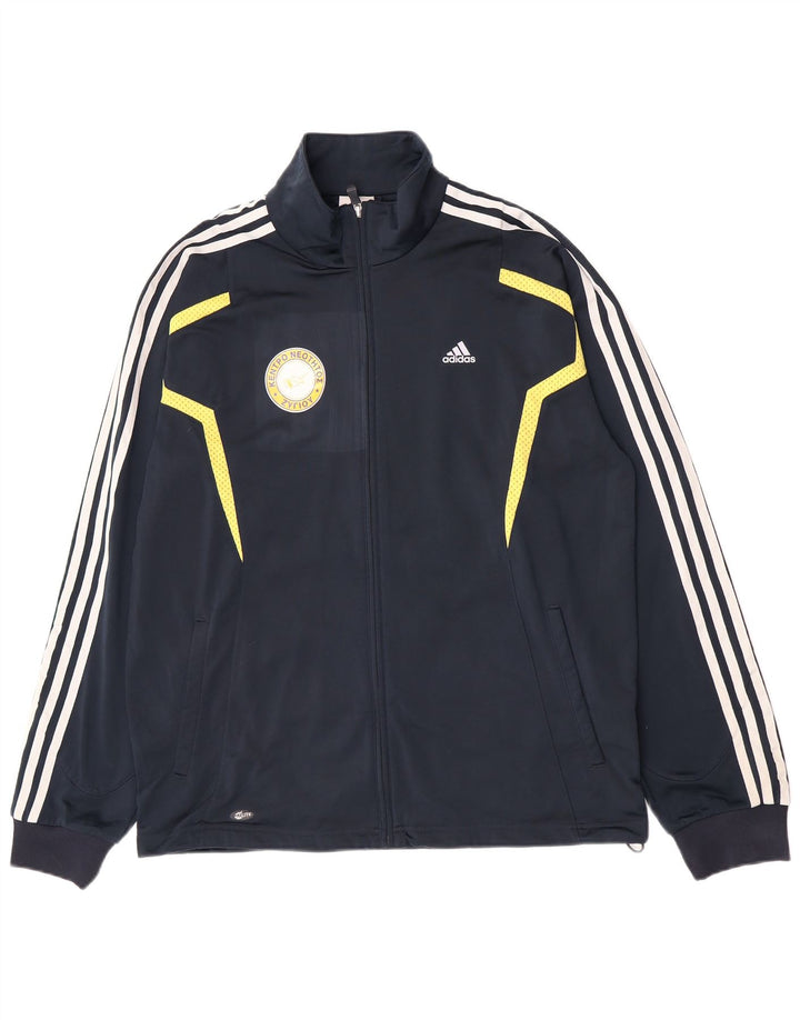Adidas Mens Graphic Tracksuit Top Jaqueta Médio Azul Marinho Colorblock