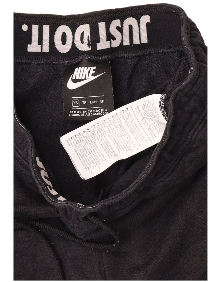 Nike feminino gráfico agasalho calças joggers reino unido 6 xs preto algodão esportes