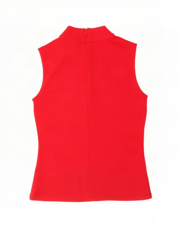 Blusa feminina Karen Millen UK 10 pequena viscose vermelha