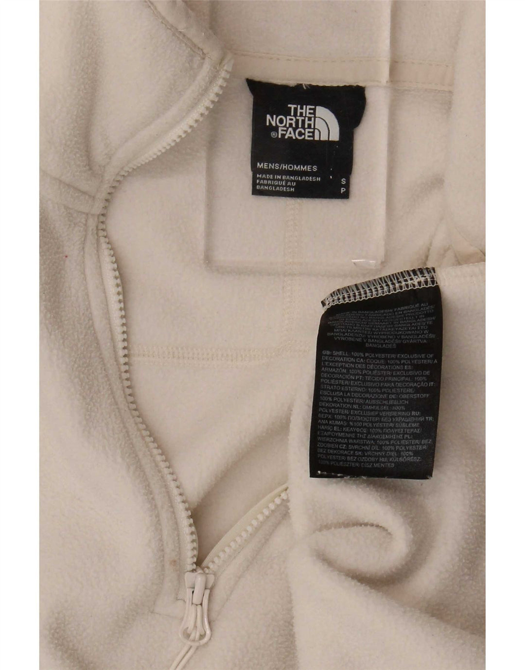 Suéter de lã masculino The North Face com zíper e gola pequena poliéster bege