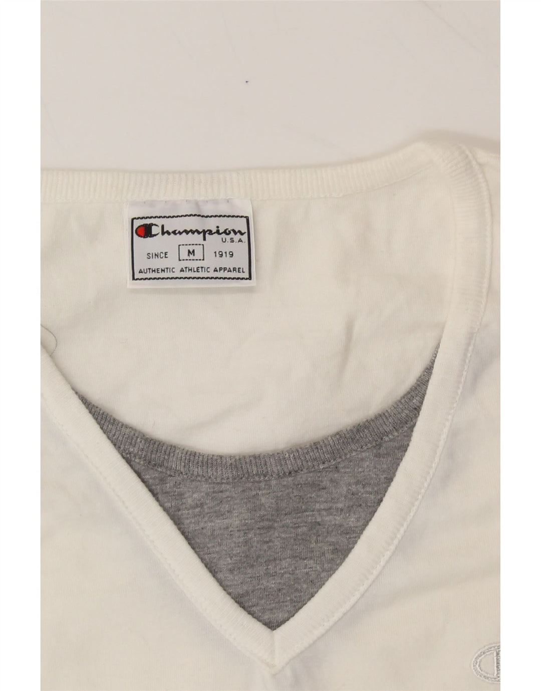 CHAMPION Womens Vest Top UK 12 Medium White Colourblock Cotton Vintage Champion and Second-Hand Champion from Messina Hembry 