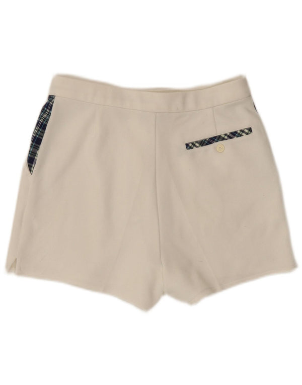 Shorts Chino masculino Lacoste tamanho 38 pequeno W28 poliéster xadrez branco