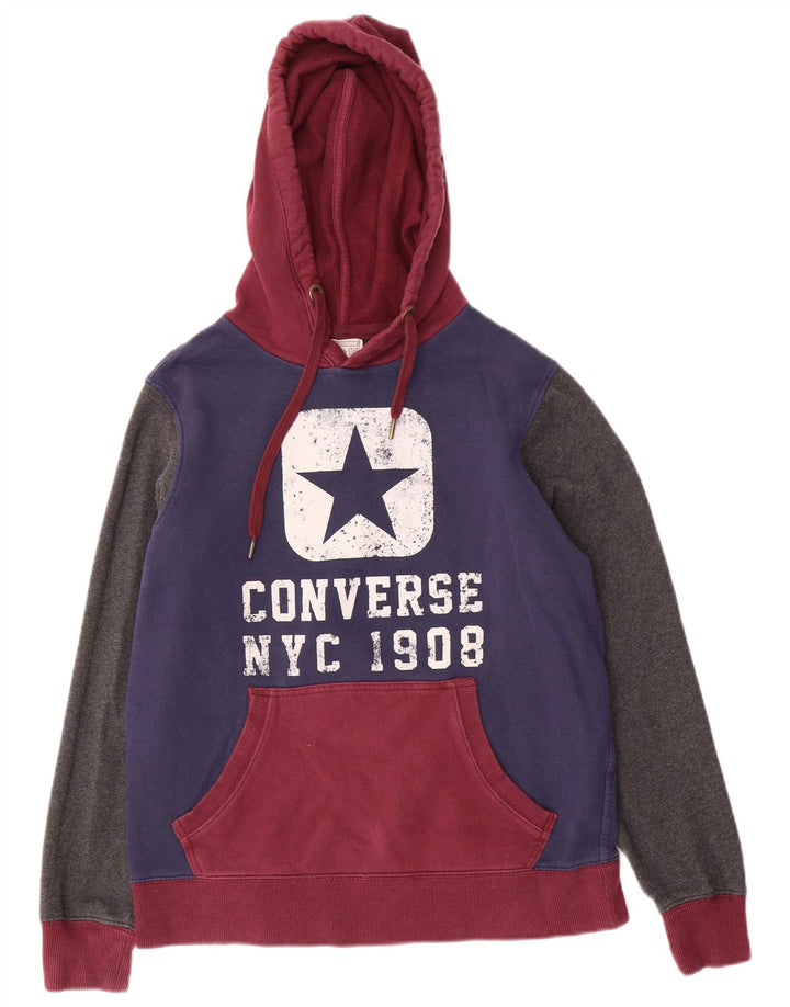 Converse Mens Graphic Hoodie Jumper Médio Multicolorido Colorblock Algodão