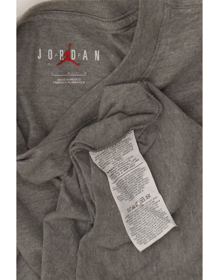 Camiseta Jordan masculina gráfica grande algodão cinza